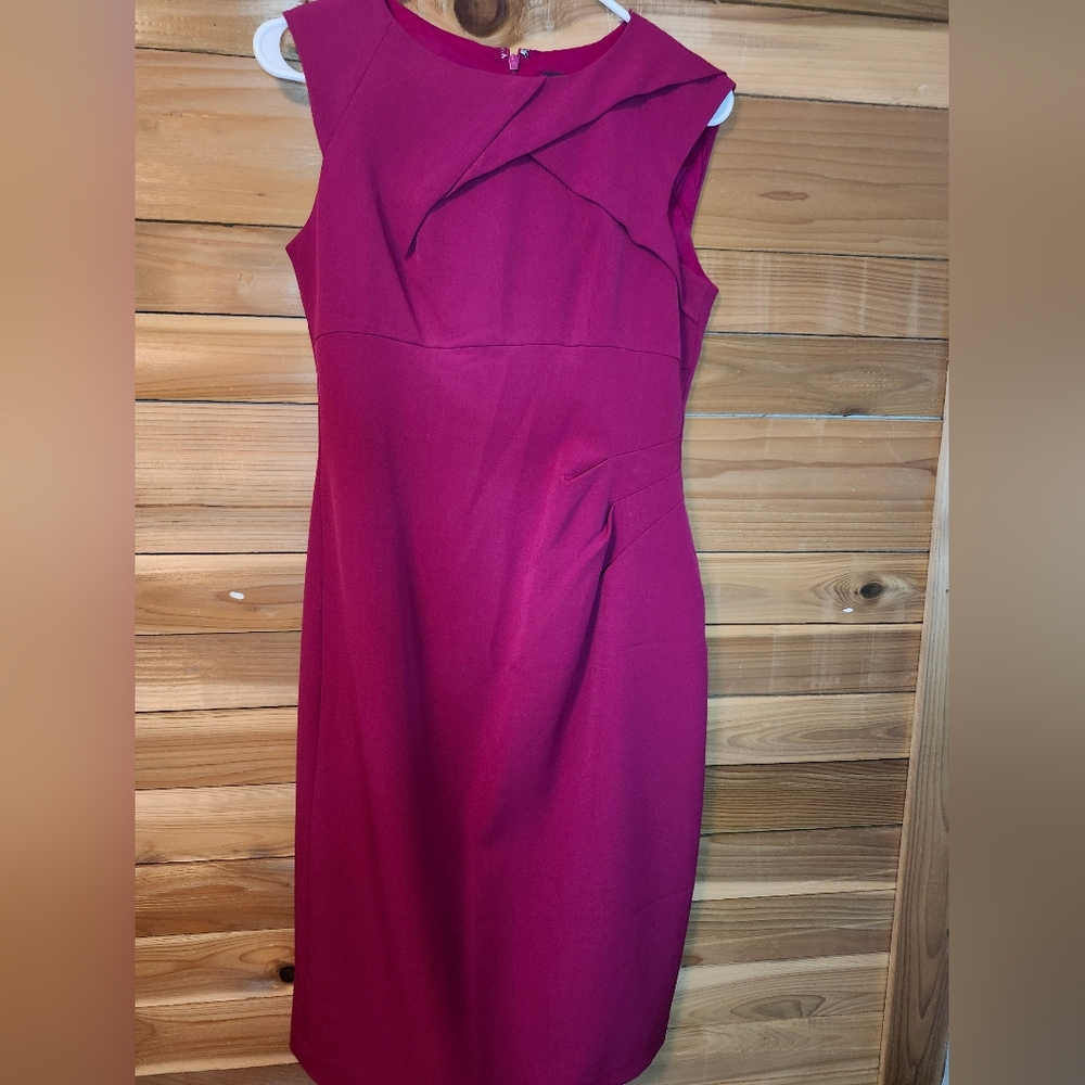 Adrianna Papell Fuchsia Midi Dress Size 6